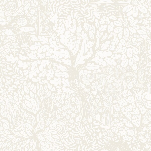 Manhattan Comfort Lisieux Olle Cream Forest Sanctuary 33 ft L X 209 in W Wallpaper BR4080-83111 - main